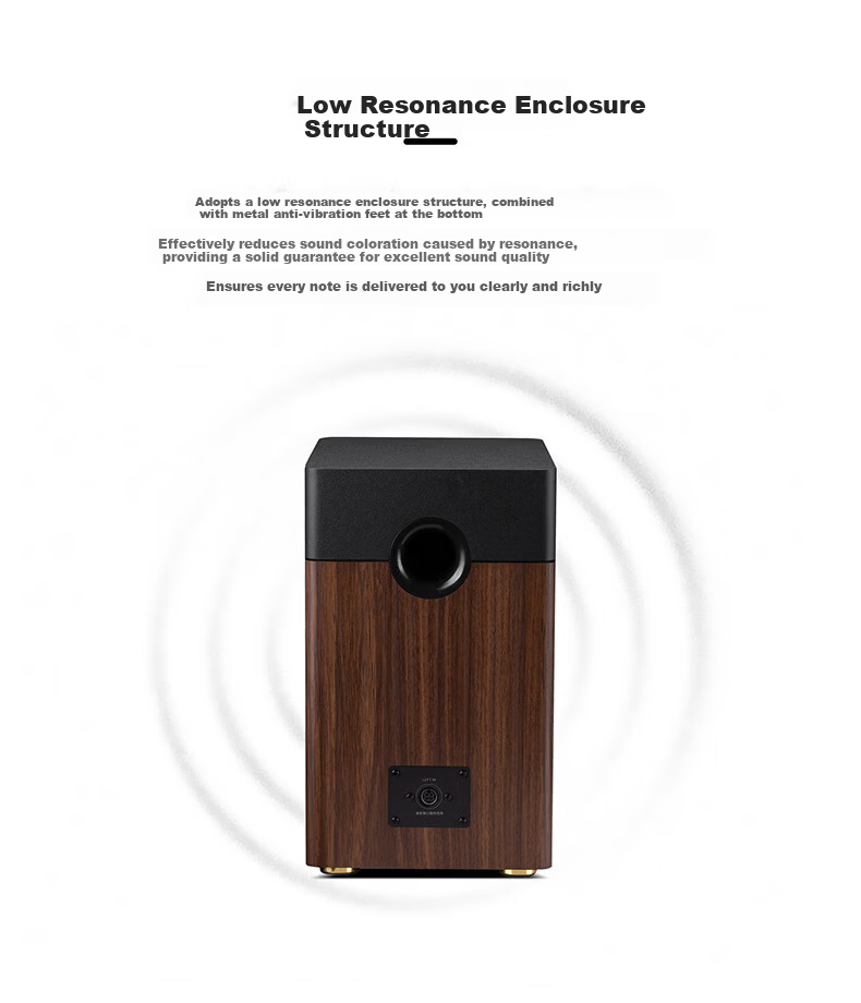 HiVi M200 Neo Wireless Bluetooth Speaker Home Two-Way HiFi Audio TV Computer Study Living Room Desktop Bookshelf Speaker Wood Grain Color 2