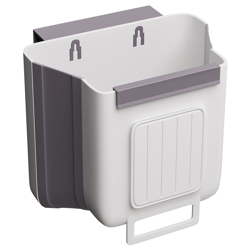 Baijiahaoshi Silicone Collapsible Trash Can 6L Cabinet Door Wall-Mounted Bathroom Storage Paper Basket Hanging Foldable Design