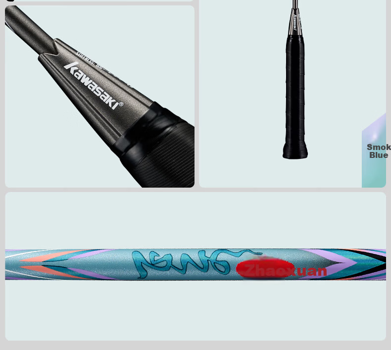 KAWASAKI Full Carbon Badminton Racket Single Offensive Tournament Model Feather Racket Feitian Zhaoxuan Purple (Pre-strung) 21