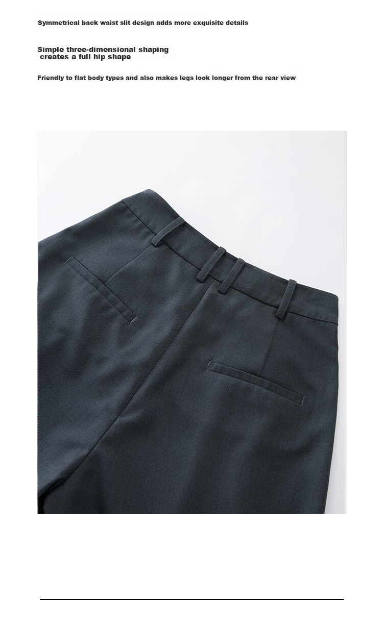 FAESSLIN [A4 Waist-Killing] Dark Gray High-Waisted Dress Pants for Women, 2026 Summer Thin Style, Elegant Draping Casual Wide-Leg Trousers for Wome 5