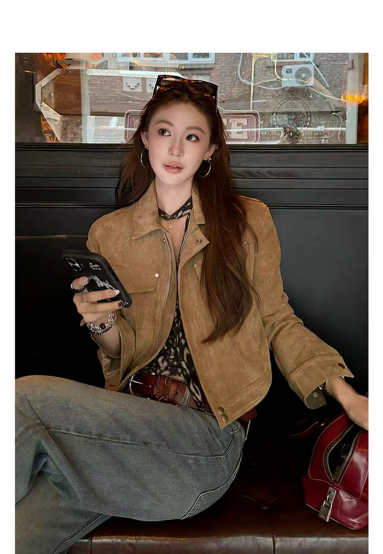 MT Urban Chic Spring American High Street Lapel Jacket Loose Casual Short Petite Women's Coat 3