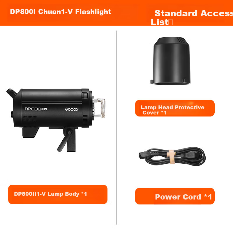 Godox DP800III-V 4th Generation 800W Professional Studio Flash Light Portrait Advertising Photography Fill Light Single Flash Head [Official Standard]