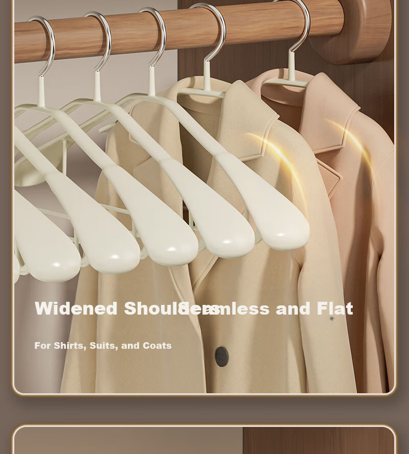 Xingfang Wide Shoulder Non-Slip Plastic Coated Clothes Hangers, 10-Pack 3