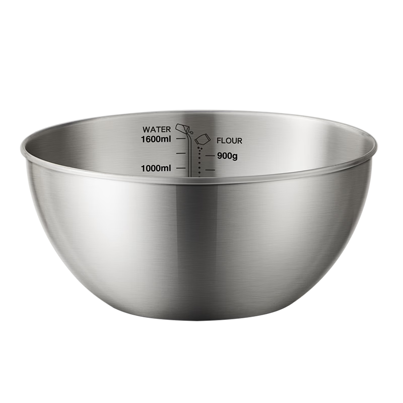 Chuida Huang 304 Stainless Steel Multi-Purpose Bowl 22cm Dough Kneading Baking Cooking Bowl Washing Vegetables Beating Eggs Rice Washing Mixing Utensil