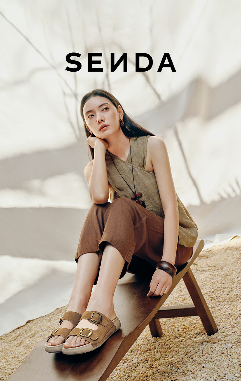 Senda Birkenstock Women's Summer 2026 New Mall Thick Sole Outdoor Sandals XYU01BT6 Beige Size 37 1
