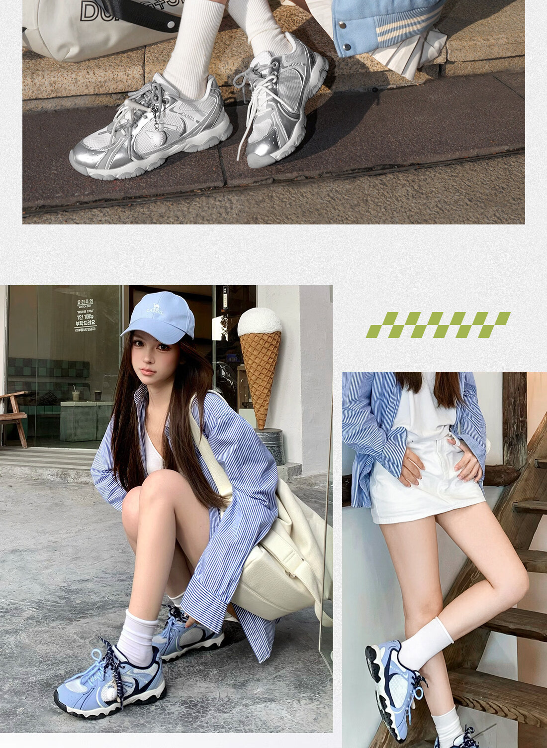 CAMEL Li Keyi Same Style Lightweight Cloud Training Shoes Women Thick Sole Casual Shoes L26S076027 Blue Size 35 12