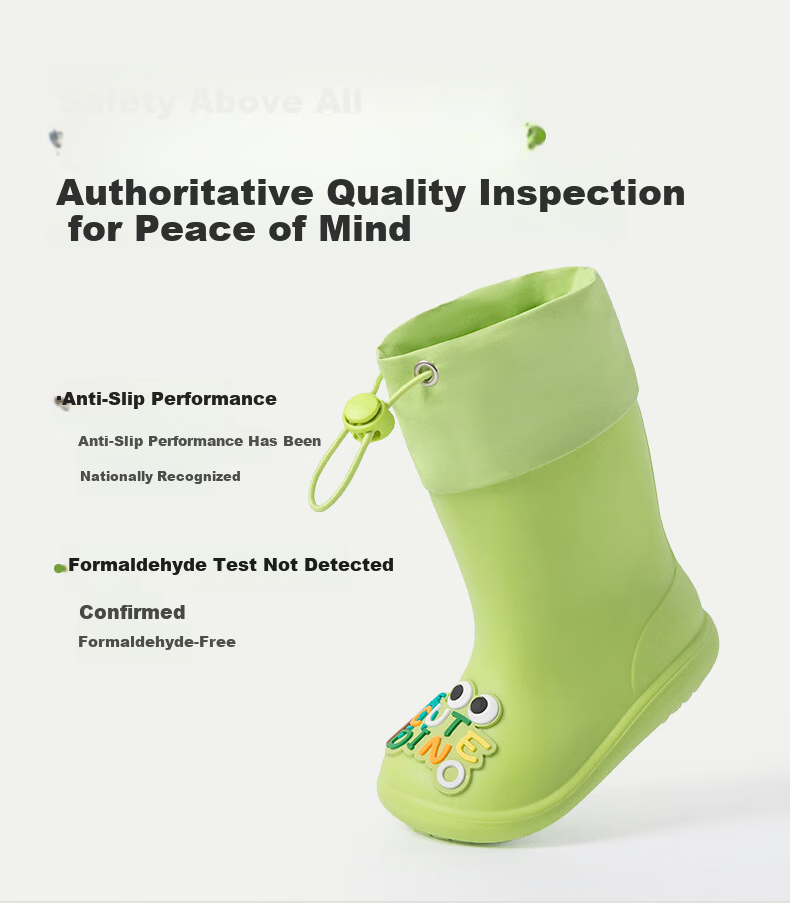 Zhubaba Children's Rain Boots Boys Non-Slip Waterproof Rain Shoes Girls Kindergarten School Water Shoes Blue Size 18 2