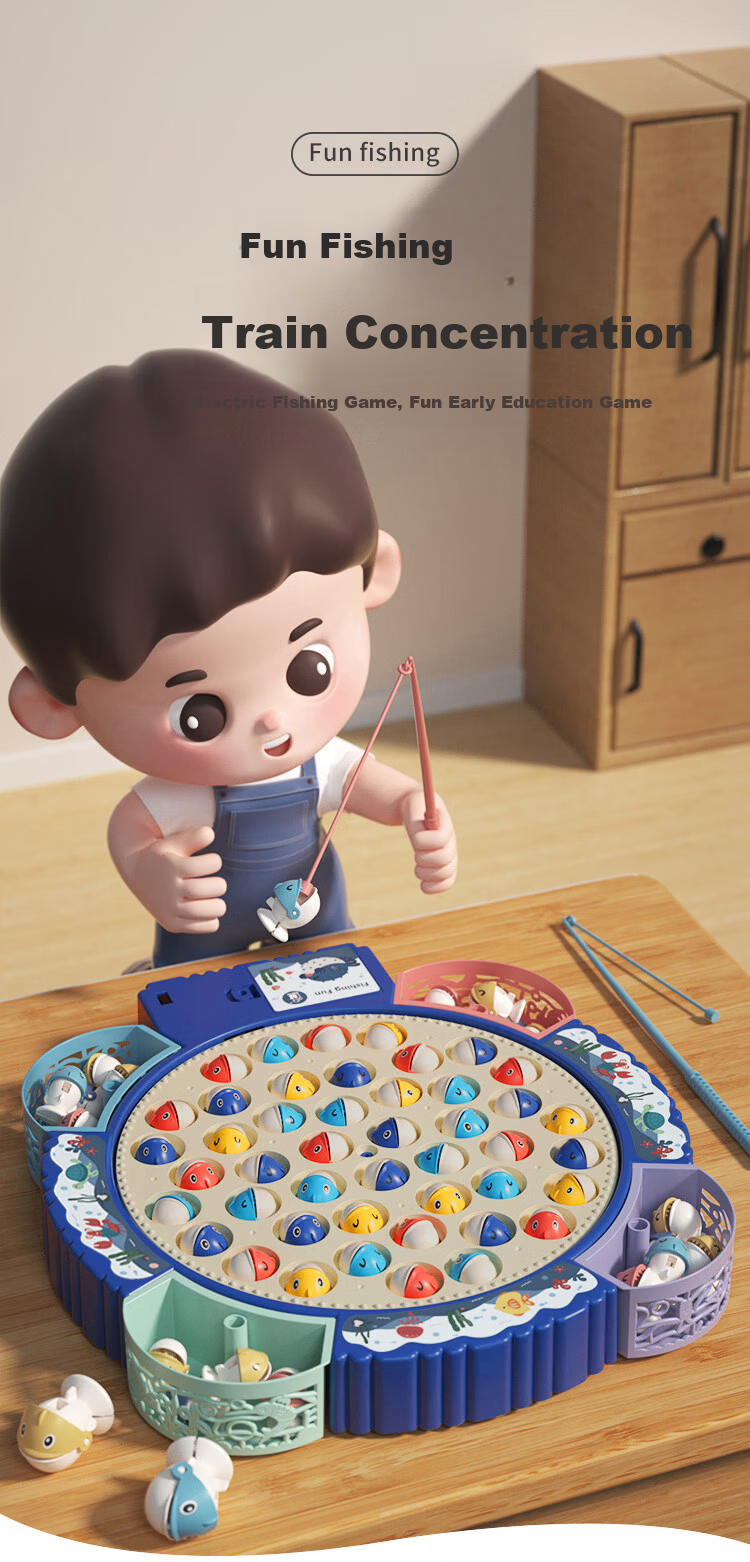 COODORA Fishing Toy for 1-3 Years Old Large Baby Electric Music Magnetic Early Education Educational New Year Gift 1