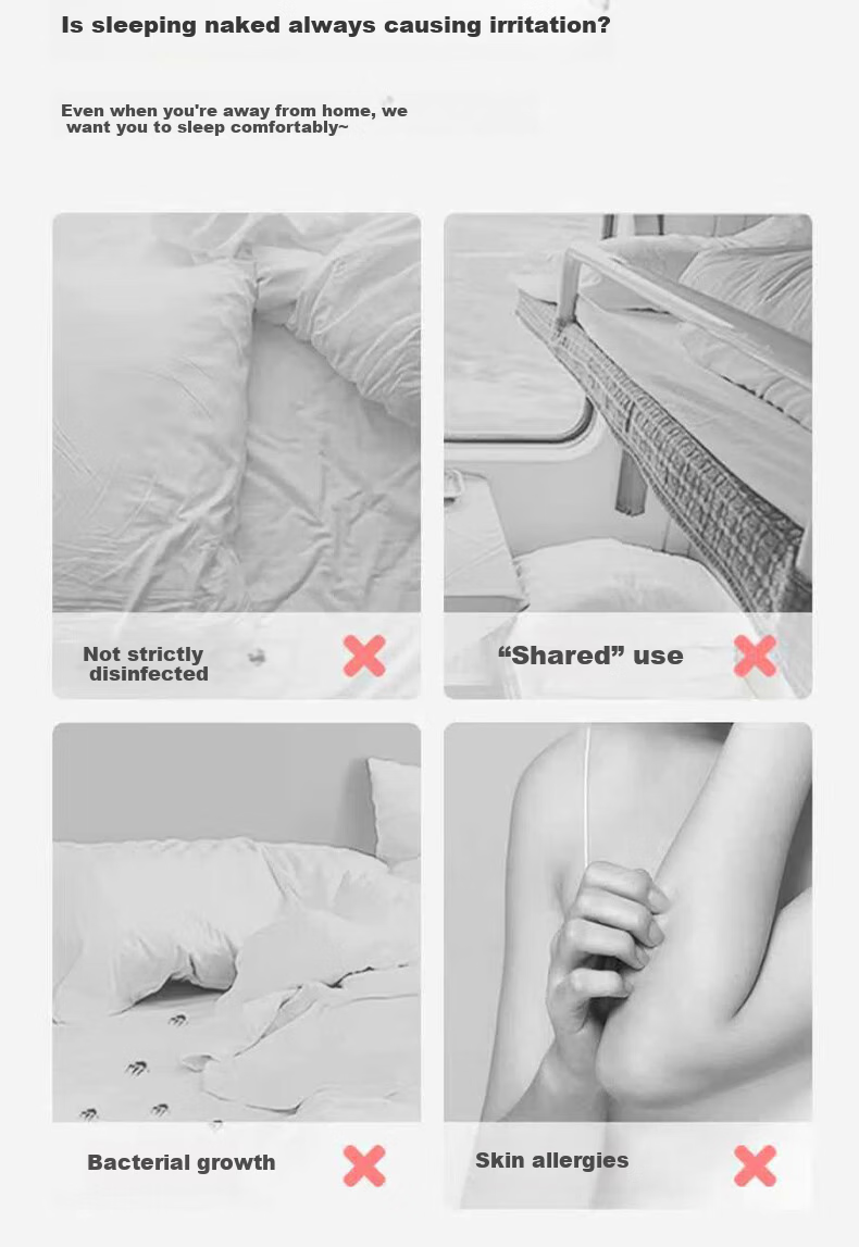 Qihaiqiu Disposable 3-Piece Single Thickened Pillowcase Duvet Cover Bed Sheet Travel Hotel Hygiene Portable Light Green Plaid 3