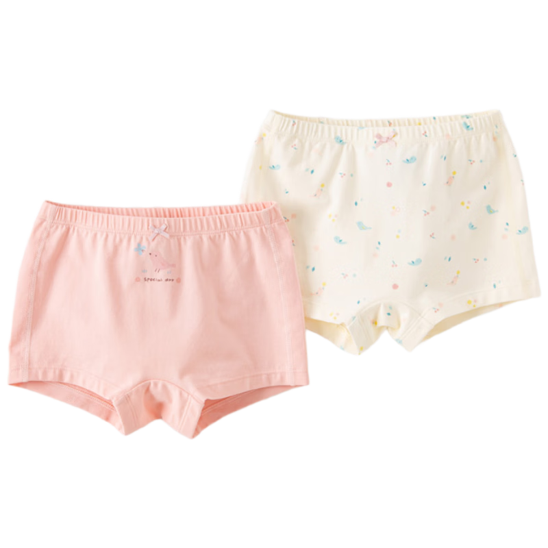 DAVE & BELLA [Two-Pack] Girls' Antibacterial Underwear, Children's Clothing for Older Kids, No Wedgie Flat-Angle Panties