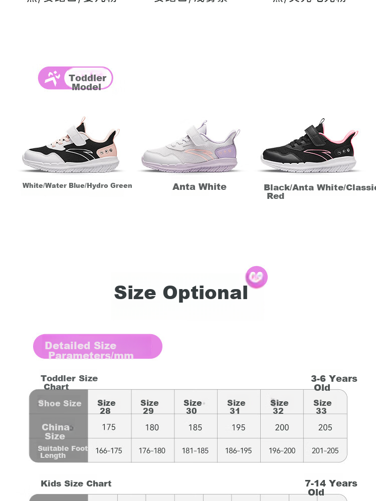 Anta Kids Sports Shoes 2026 Summer Breathable Mesh Girls Big Kids Energetic Running Shoes A22615577 6