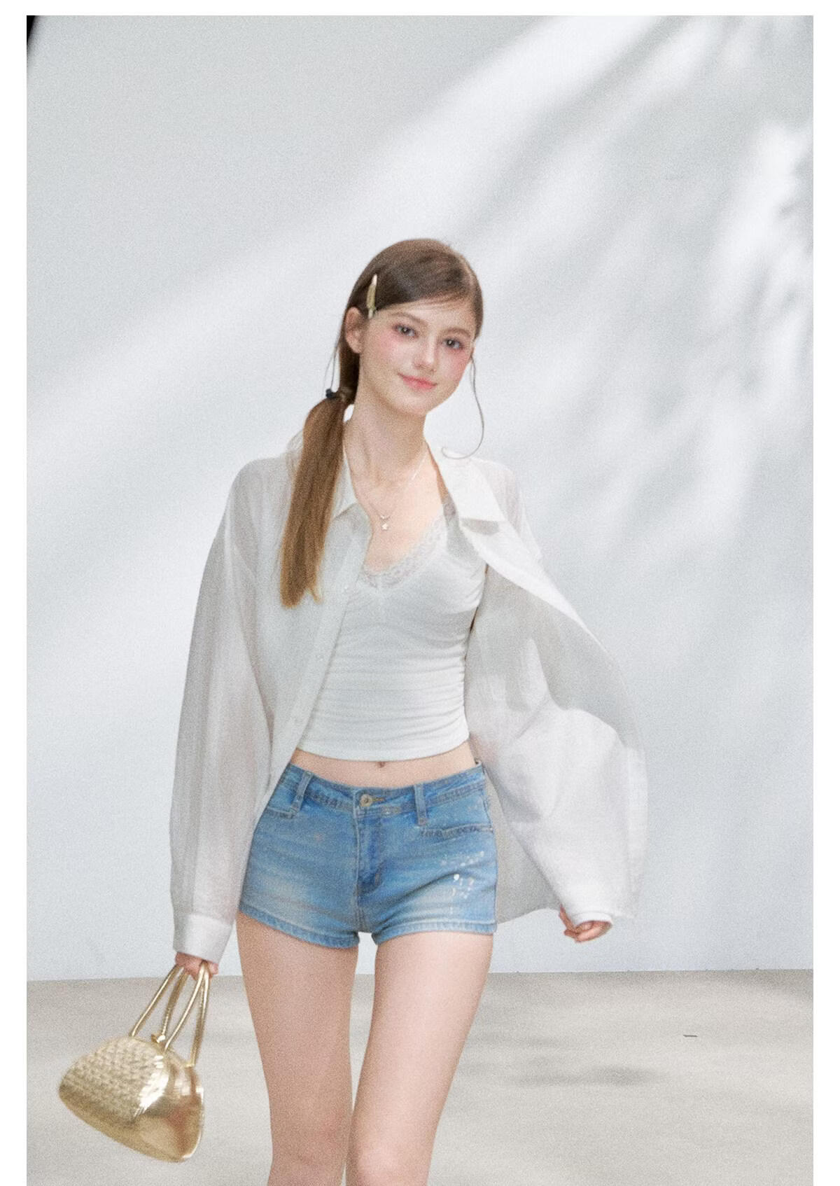 ICH MODE "Spring Light Leisure" Lyocell Sun Protection Long Sleeve Shirt Women Lazy Style Thin Jacket White M 1