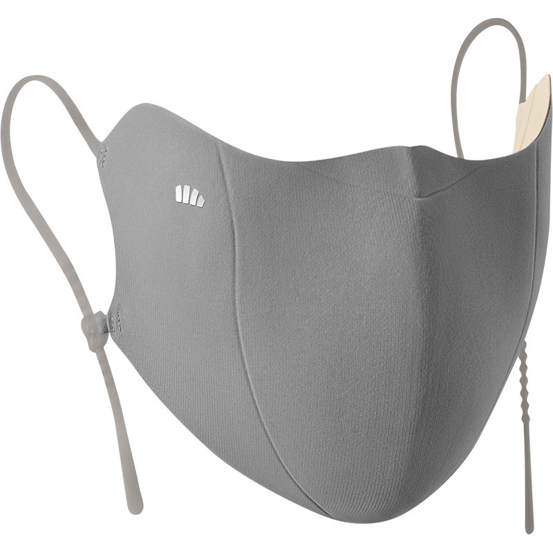 Beneunder Facial Mask with Protective Screen, Winter Face Mask, Physical Moisturizing Sun Protection Mask, Breathable for Sensitive Skin, Deep Floral Gray