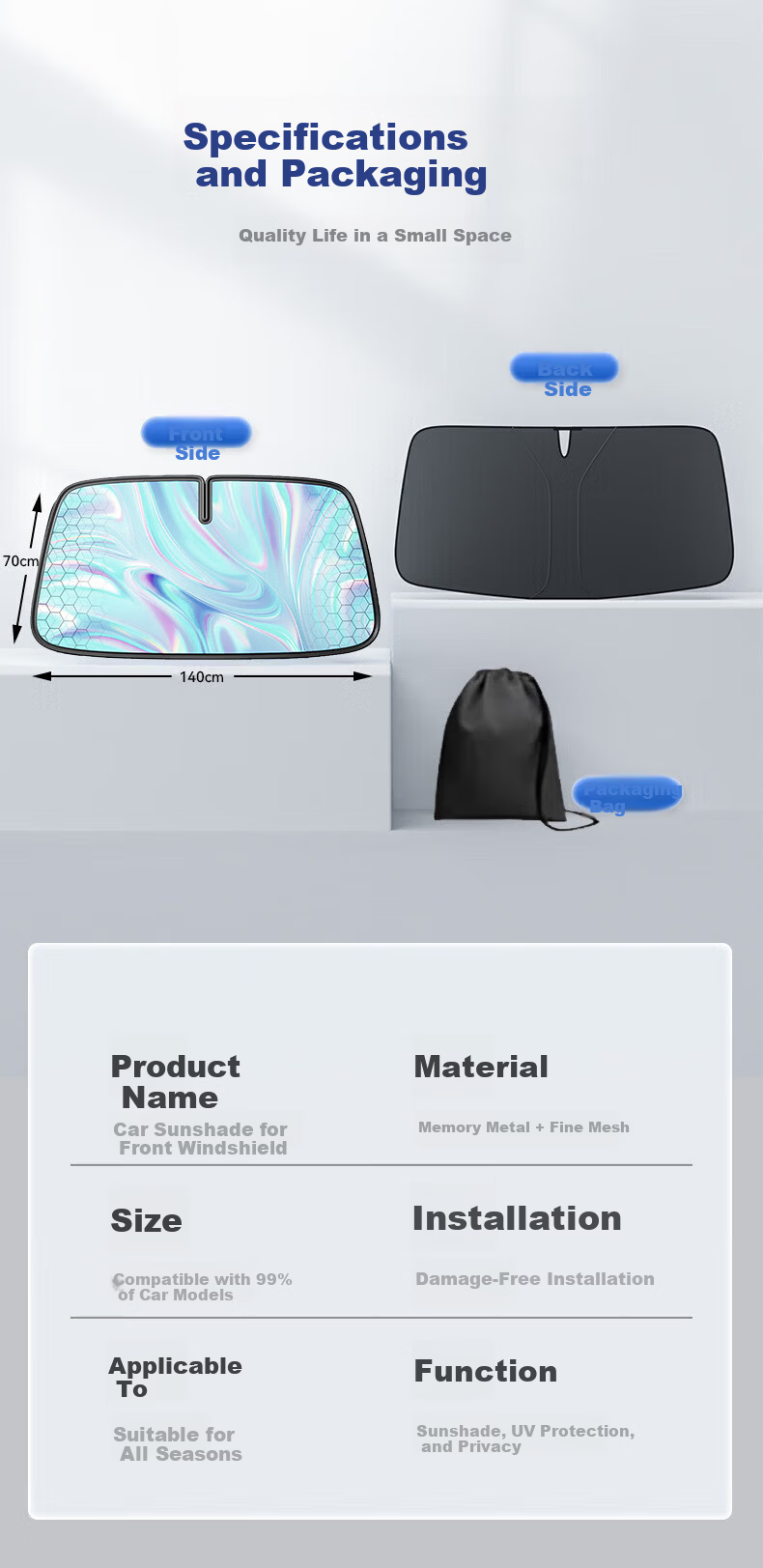 XINSHENGLING Car Sunshade Front Windshield Sun Protection Heat Insulation for Trumpchi GS3/GS4/GS8, Shadow Leopard Cool M8/M6, E8/9, Xiangwang S9S7 18