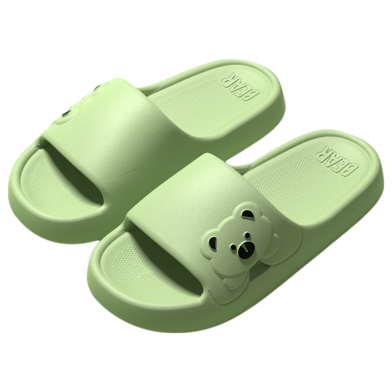 Qiumuxi Women's Soft Sole Slippers EVA Thick Sole Non-Slip Silent Massage Indoor Home Bathroom Slippers Green Size 40-41
