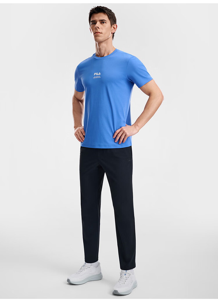 FILA Official Men's Knitted Short Sleeve Shirt 2026 Summer Fitness Sports Basic Moisture-Wicking Quick-Dry T-Shirt 49
