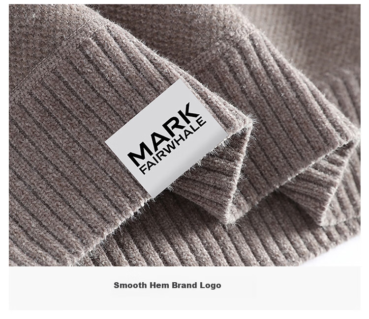 MARK FAIRWHALE Men's Winter Thick Fleece Knit Sweater, Fleece-Lined Warm Jacket, Light Gray, 3XL 7
