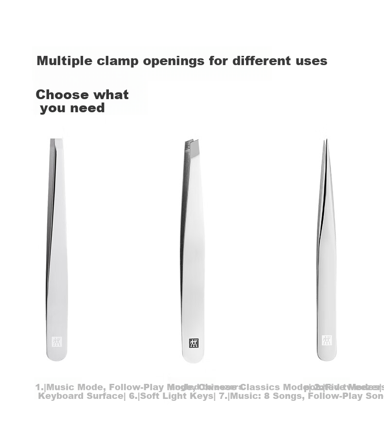 ZWILLING Flat Tip Eyebrow Tweezers Stainless Steel Anti-Slip Eyebrow Grooming Tool Beard Hair Removal Beauty Tool Germany 19