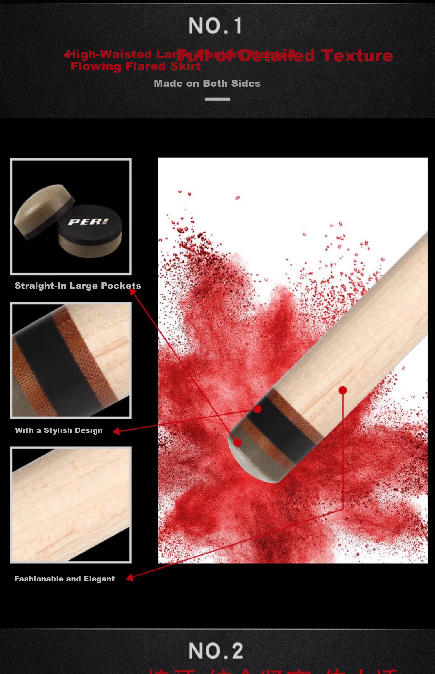 PERI Black 8-Ball Cue American 9-Ball Break Cue Chinese Professional Single Shot Cue Conqueror VR1-R (Rubber Grip) 5