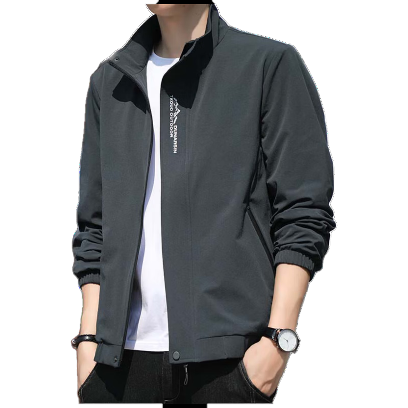 JEANSWEST OUTDOOR Men's Jacket, Spring And Autumn Outerwear, Winter Business Casual Loose-Fitting Stand-Collar Top for Young And Middle-Aged Men, Bean Green, 4XL