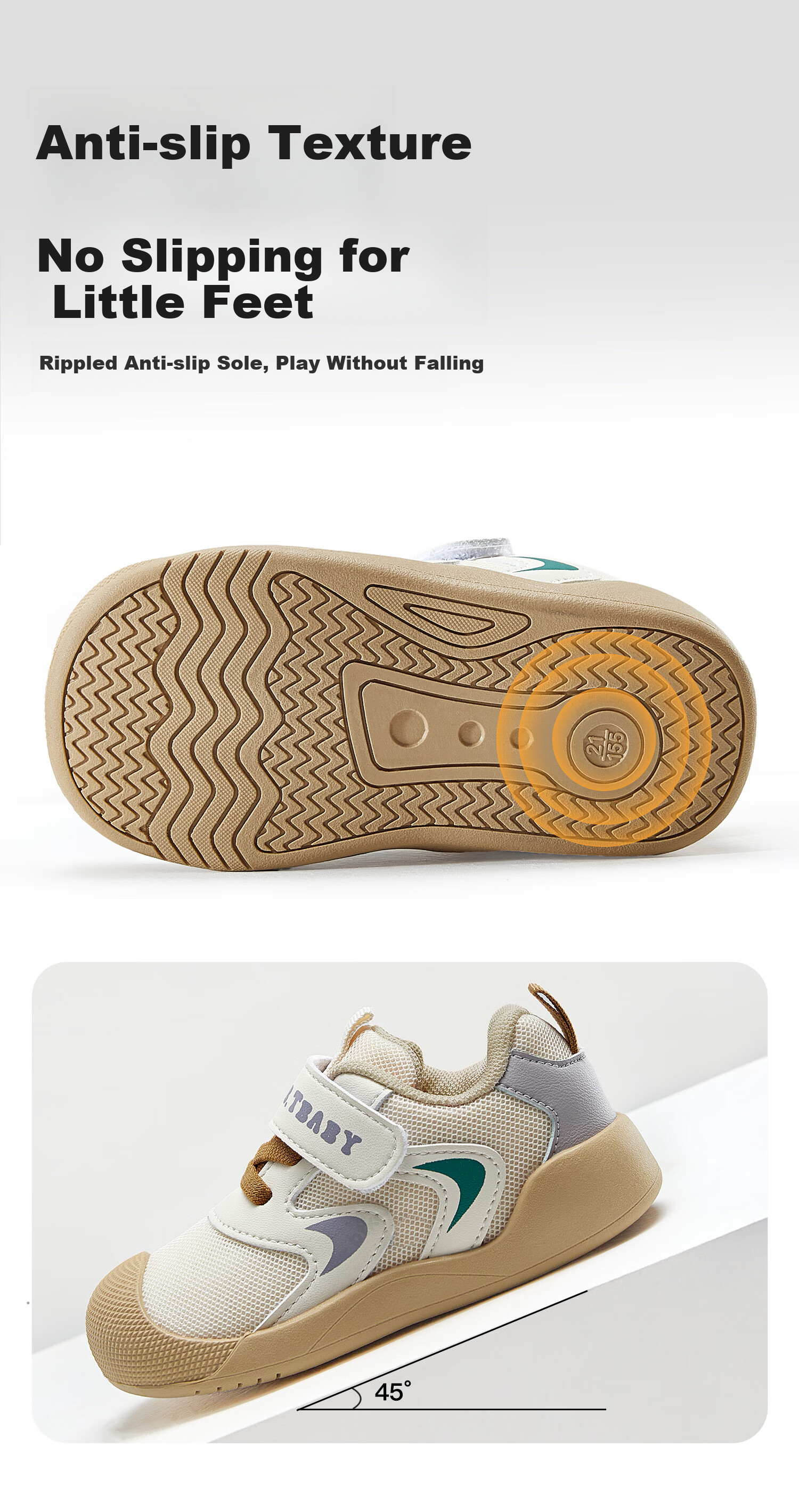 More Rabbit Children's Soft Sole Walking Shoes Four Seasons New Breathable Mesh Anti-Kick Baby Boys Girls Steady Walking Shoes 5