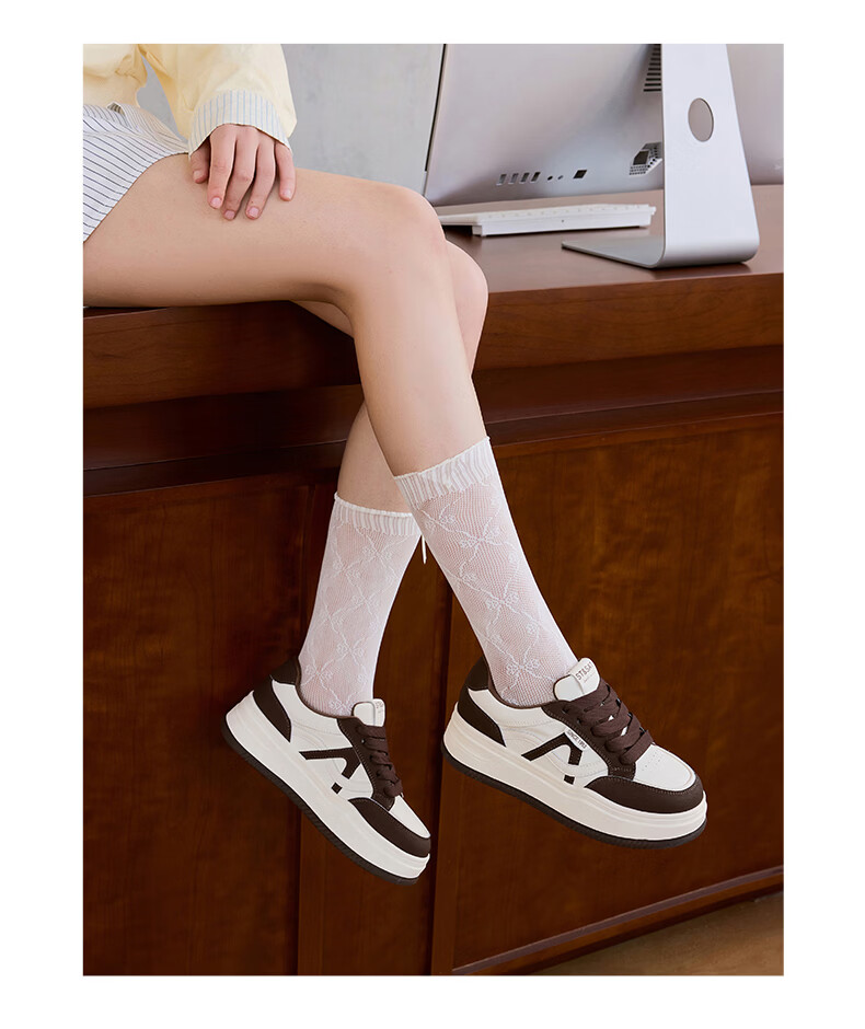 Saturday Thick-Soled White Sneakers for Women 2026 New Spring Small Height Increase Versatile Soft Sole Lightweight Comfortable Casual Skate Shoes 18