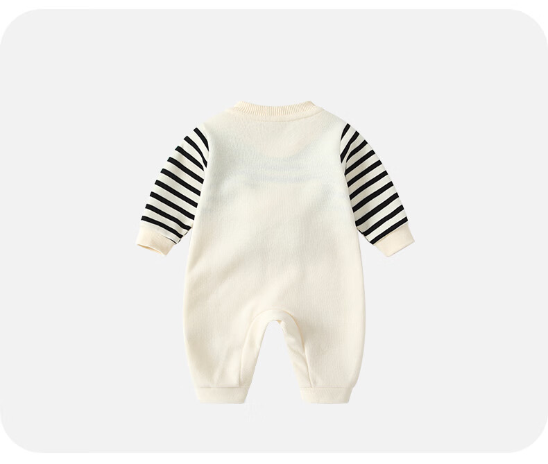 VOONLIE Baby Clothes Spring Newborn Faux Two-Piece Romper Boys Striped Cute Puppy Crawling Suit 4
