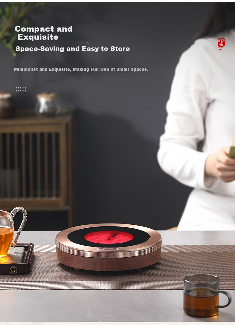 Yubai Electric Ceramic Stove Tea Maker Tea Cooker Tea Pot Health Preservation Stove Brewing Old White Tea Black Tea Flower Tea MFX-X5 (Sandalwood Color) 11
