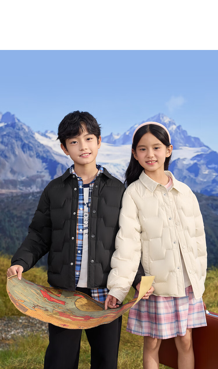 BALABALA Kids Down Jacket Winter Boys Girls Warm Lightweight Coat 24107207 16