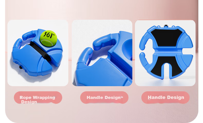 361° Kids Carbon Composite Tennis Racket Rebound Trainer Beginner Single Racket Set with Trainer 17