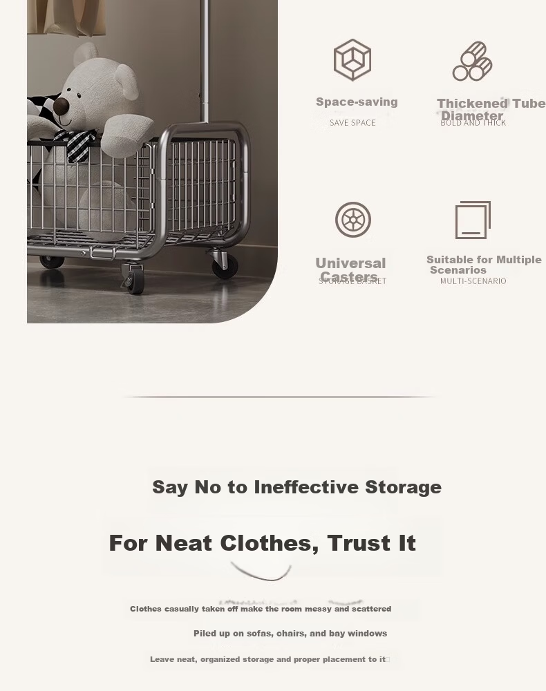 Chibilun Bedroom Floor Coat Rack Home Metal Clothes Hanger Stand Wardrobe Room Storage Overnight Clothes Rack 2
