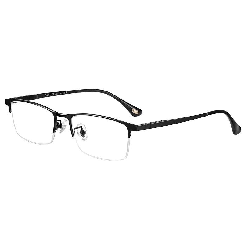 CAPONI Japanese Imported Pure Titanium Bifocal Reading Glasses for Men Ultra-Light Semi-Rimless Smart Zoom Genuine Driving and Walking Use