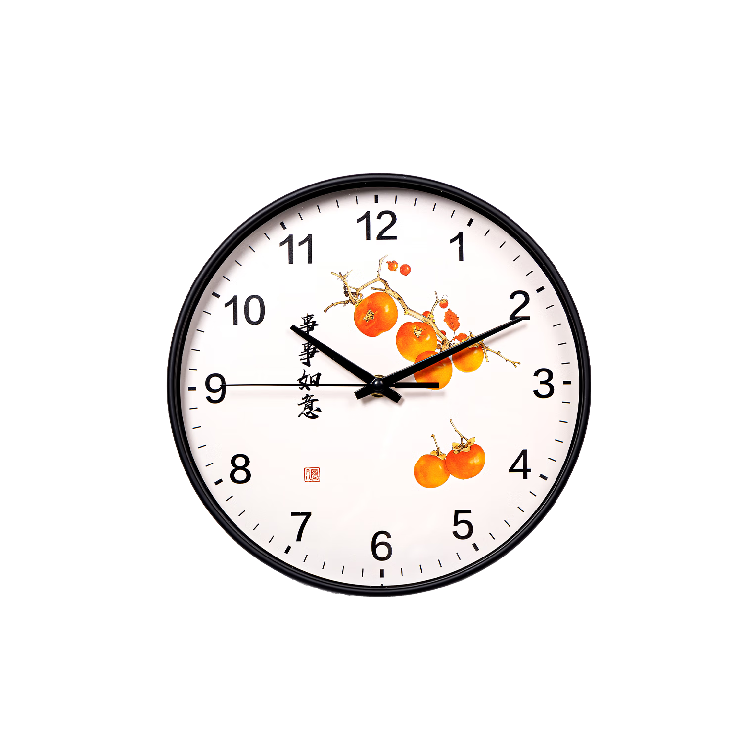 Deli Persimmon Wish New Chinese Style Creative Wall Clock 2026 Living Room Home Auspicious Fresh Wall Clock Diameter 35cm