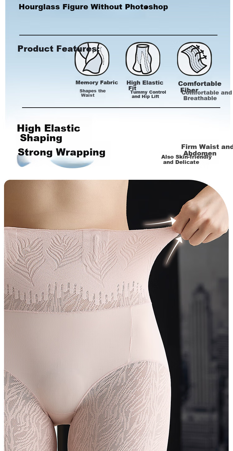 Langsha High-Waist Women's Seamless Shaping Panties Tummy Control Hip Lift Waist Slimming Safety Shorts Boyshorts 2