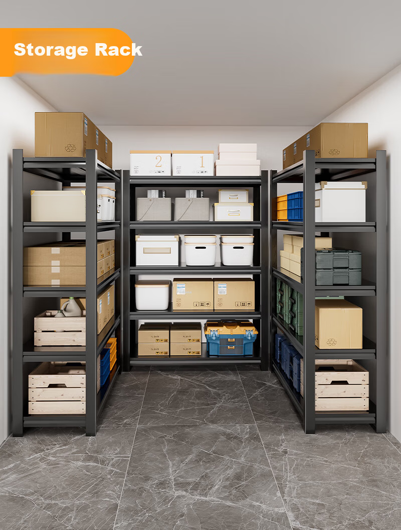Storage Goods Rack Multi-Layer Shelving Unit Home Warehouse Floor Storage Organizer Balcony Iron Bookshelf Express Supermarket Cabinet 3