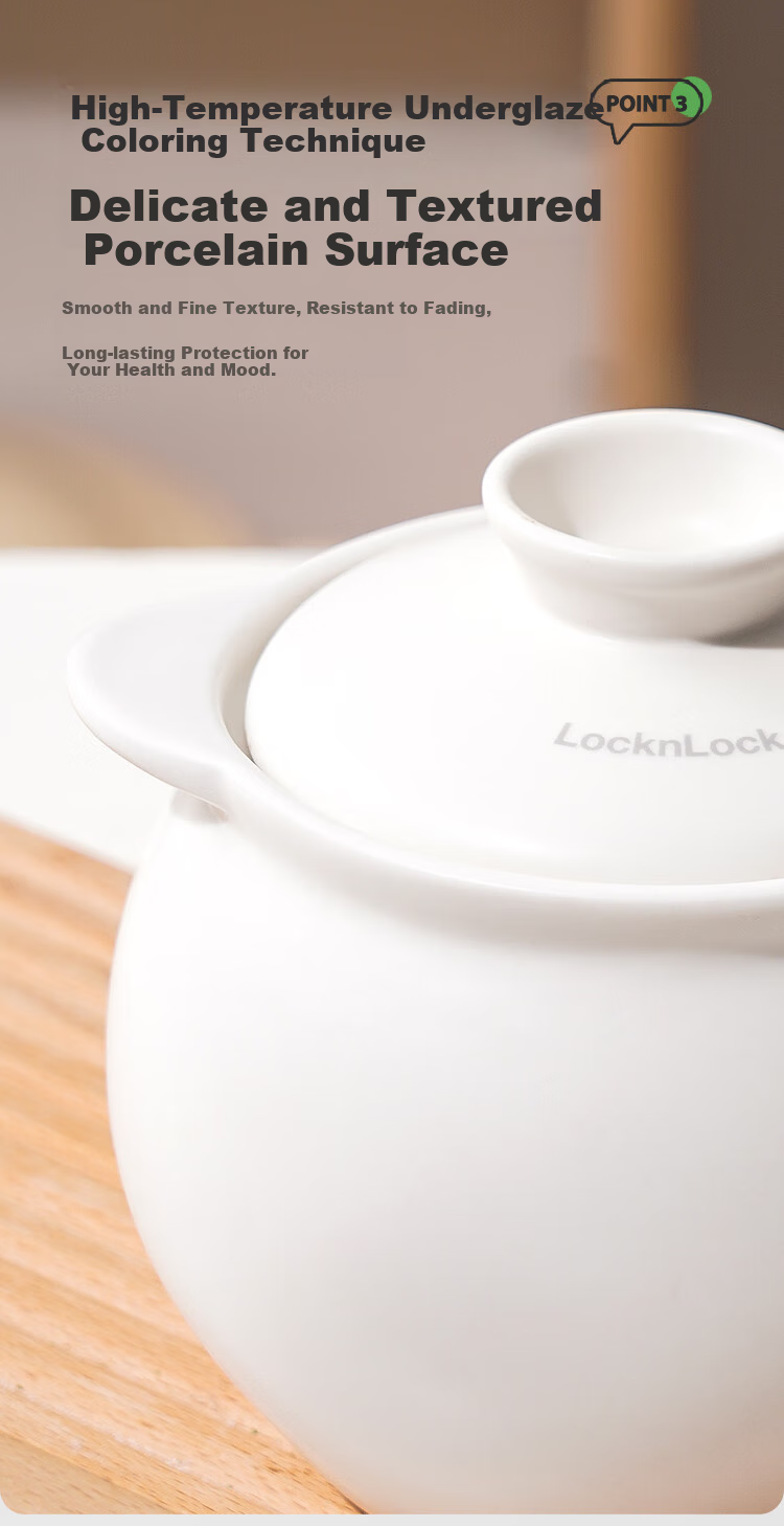 LOCK&LOCK High-Temperature Resistant Ceramic Lard Jar with Lid 700ML Chili Oil Container Spice Jar Oil and Salt Seasoning Jar 4
