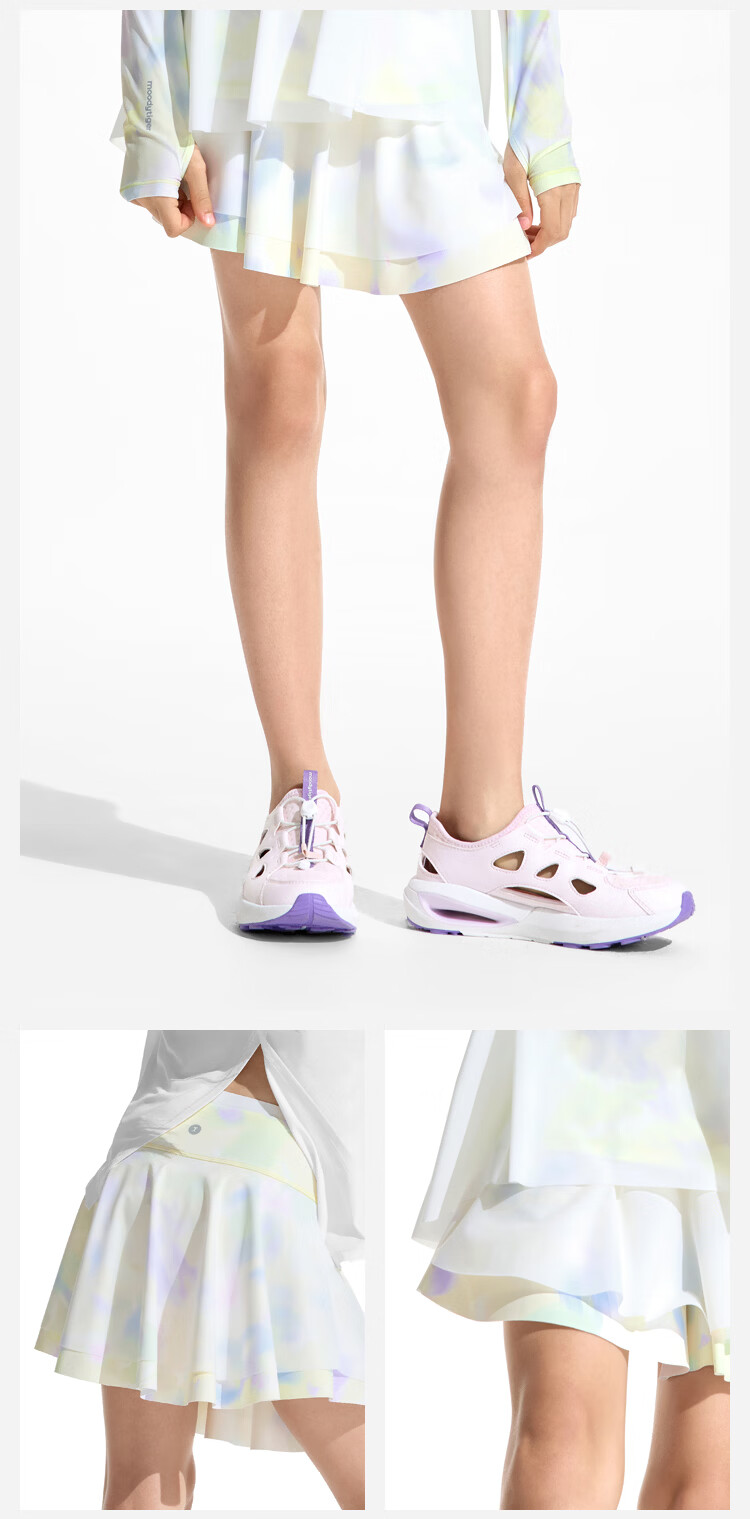 Moodytiger Fairy Family Girls' Quick-Dry Cool Summer High-Waist Lightweight Breathable Sports Skirt 21