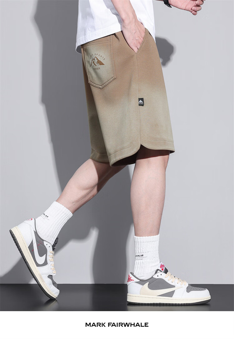 MARK FAIRWHALE Men's Shorts, Summer American-Style Loose Printed Pants, Lightweight Summer Sports Five-Point Casual Trousers for Me 19