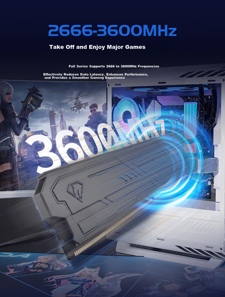 Netac 8GB DDR4 2666 Desktop RAM Yueying III Series Gaming Heat Spreader - Premium Chips (C19) Black 2