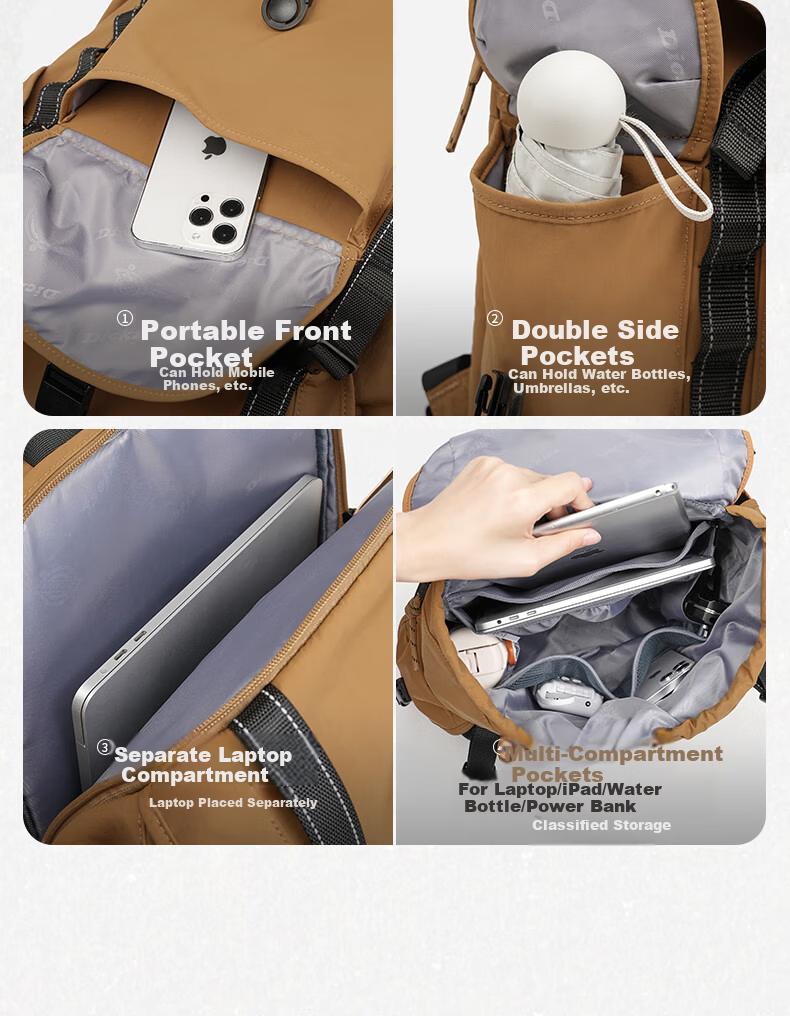 Dickies Large Capacity Waterproof Lightweight Outdoor Camping Hiking Travel Commuter Laptop Backpack 7