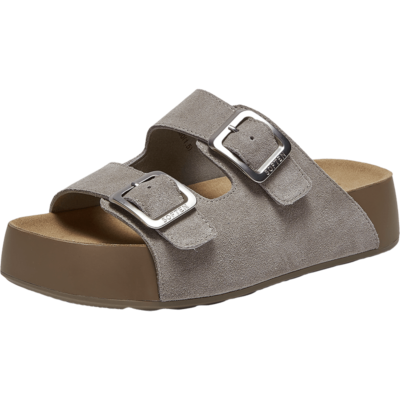 BASTO 26 Summer Birkenshoes Simple Outdoor Casual Women's Slippers T9361BT6 Gray 38