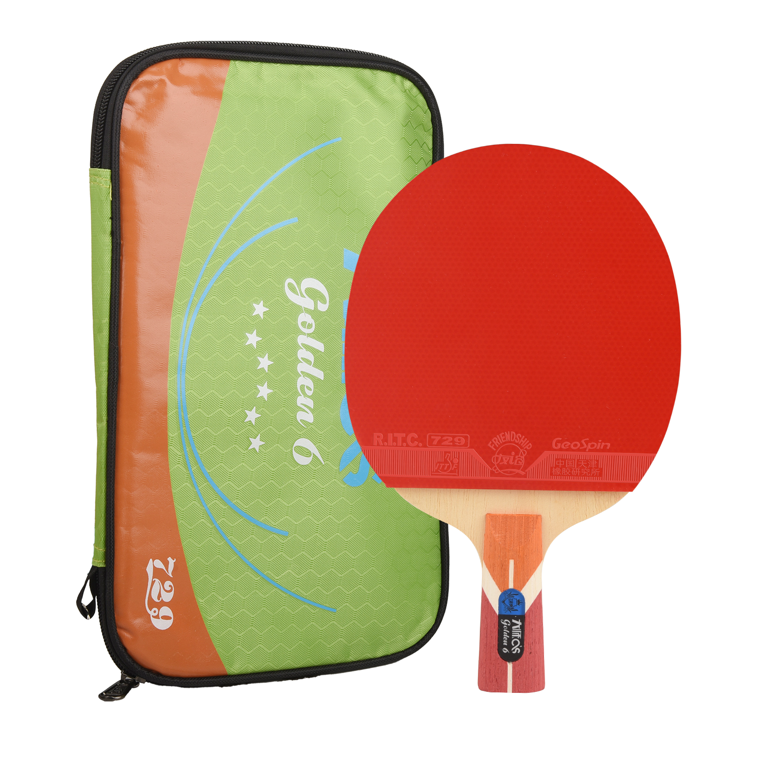 729 Table Tennis Racket, Straight Handle, Short Grip, Single Piece, Jin Liuxing 6-Star Master Carbon Ping Pong Paddle