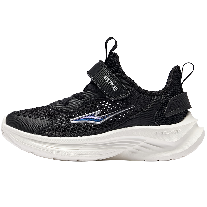 ERKE Kids Unisex Toddler Sports Shoes Summer Mesh Running Shoes Black/Silver Size 27