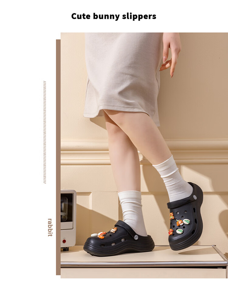Darsi Xiansen Women's Summer Outdoor Hole Shoes Beach Sandals Simple Non-Slip EVA Thick Sole Outdoor Closed-Toe Slippers 10