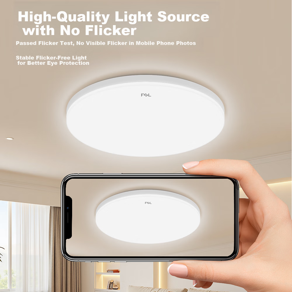 Foshan Lighting (FSL) LED Tri-proof Ultra-thin Balcony Corridor Light IP40 Moisture-proof Dust-proof Insect-proof Simple Round Energy-saving Lamp 13W - White Light