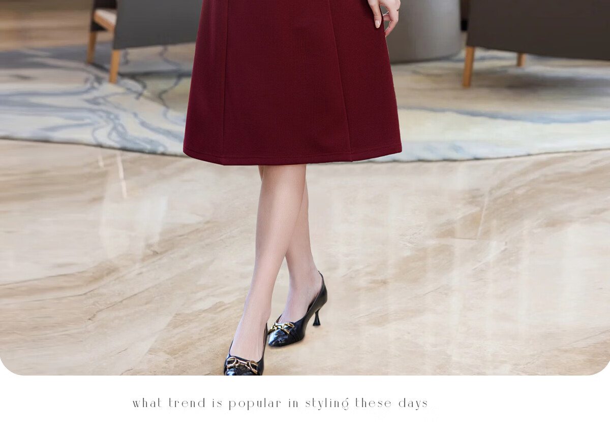 Yuzhaolin Middle-aged and Elderly Women's New Year Red Mom Dress Set Elegant Lady Formal Outfit Y51K109 16