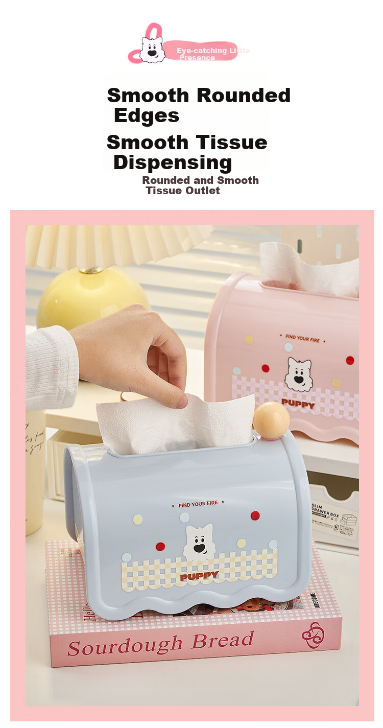 UBILI Creative Tissue Box with Spring, High-End Stylish Napkin Holder for Living Room Desktop Decoration, Model 7084 Blue 5
