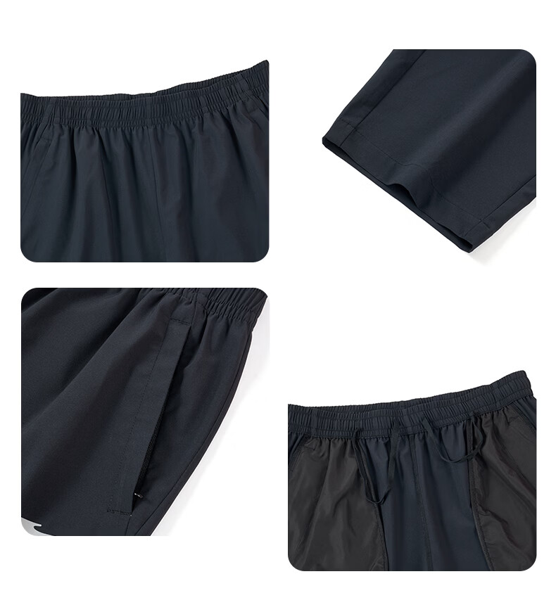 ERKE Woven Nine-Point Pants Spring Moisture-Wicking Quick-Dry Sports Pants Four-Way Stretch Ice-Feel Casual Straight Sun-Protective Pants for Men 15