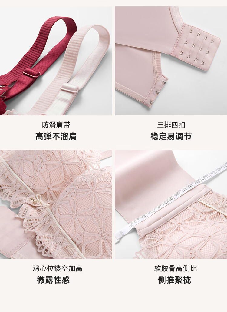 Dushiliren Lace Push-Up New Chinese-Style Bra Set Gift Box, Underwear Panties, Valentine's Day Gift for Girlfriend, 2B22E4 18
