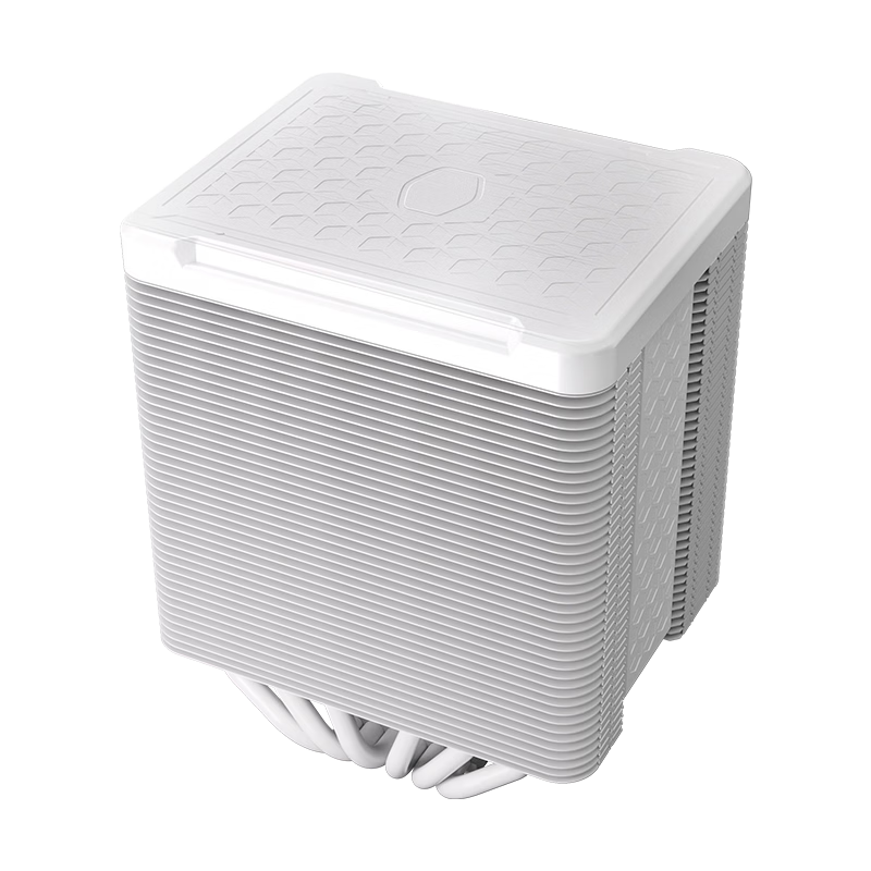 CoolerMaster DT621 White CPU Air Cooler Dual Tower 6 Heat Pipes Compact Size Memory Clearance 1203 Thickened Fan Aluminum Fins Copper Base Multi-Platform Support
